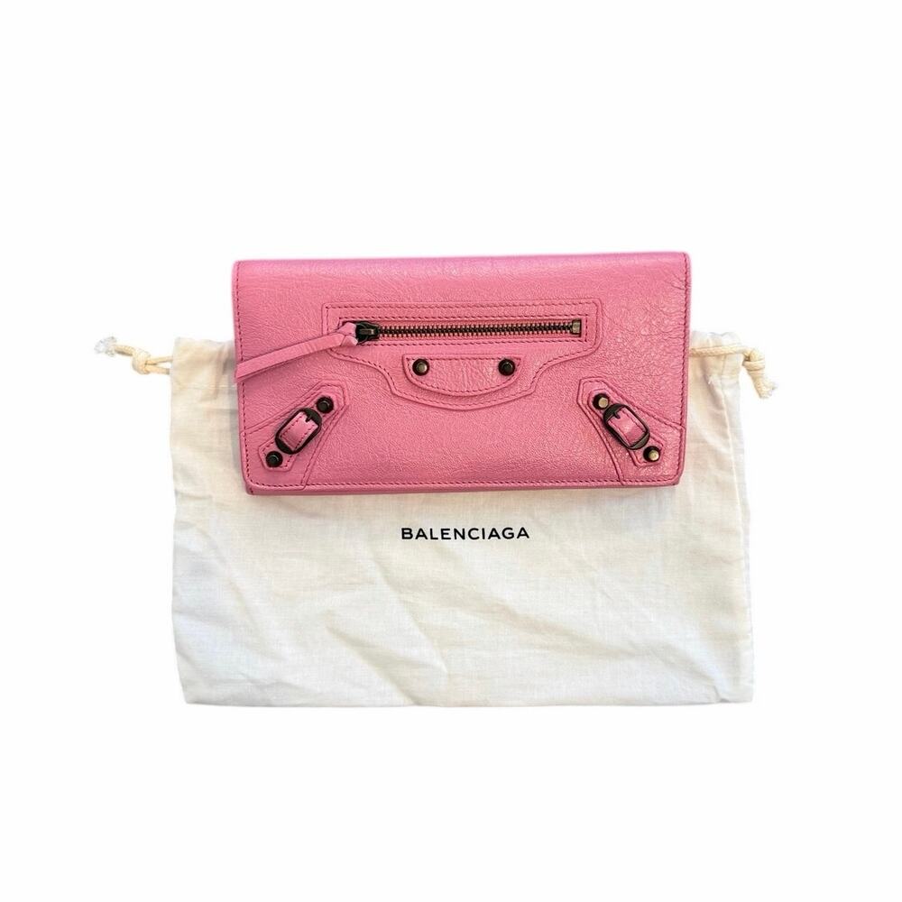 Balenciaga Pink Leather Wallet NEW